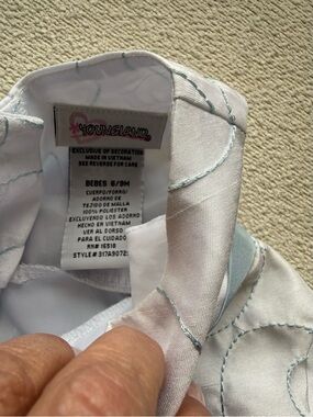 Youngland White Baby Dress Shirt with Pale Blue Embroidery